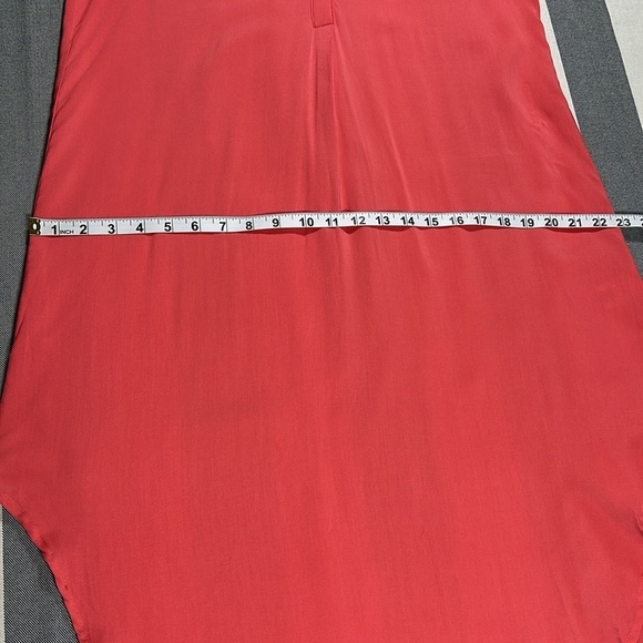 Cupio Womens Vibrant Magenta Poppy Pink Sleeveless Scoop Hem V Neck Midi Dress L - Picture 5 of 8